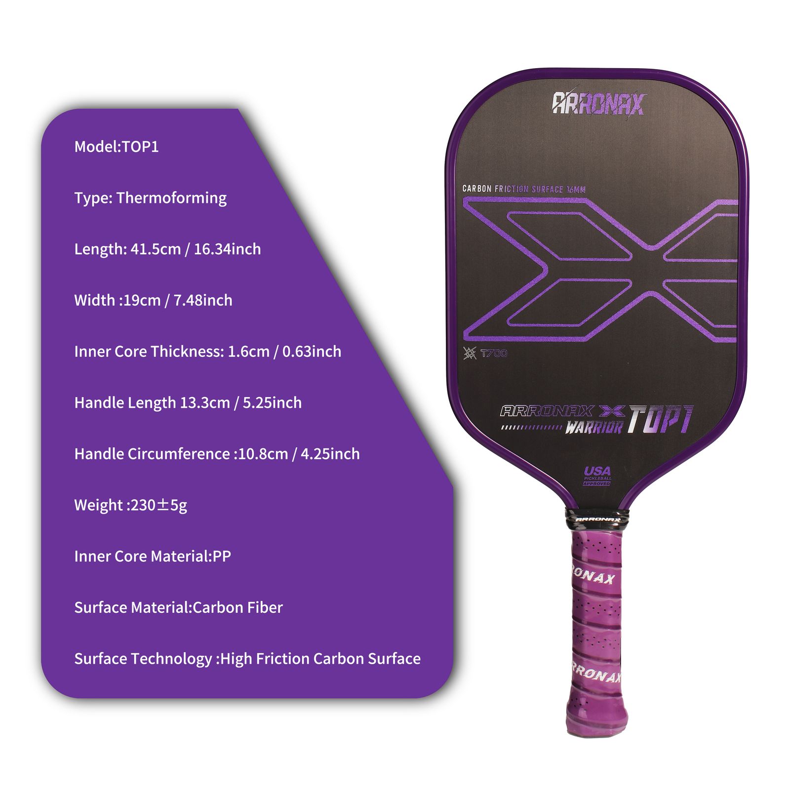 ARRONAX ピックルボールパドル - 16mm Hardtochooseone Arronax