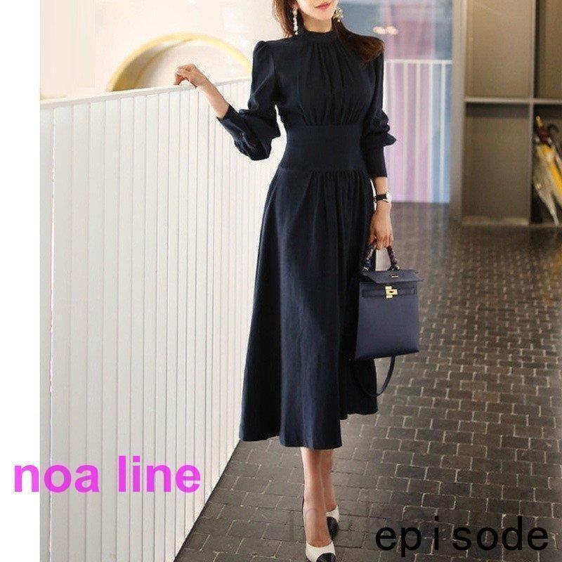 ロングワンピース レディース 秋 冬 長袖 ワンピース ロング丈 ハイネック ドレス 結婚式 パーディー お呼ばれ フォーマル 通勤 OL お洒落 上品 ママワンピ hxus979