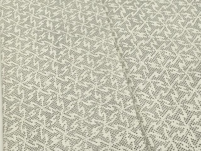 平和屋着物▽上質な小紋 単衣 紬地 格子 正絹 逸品 DAAT9477az