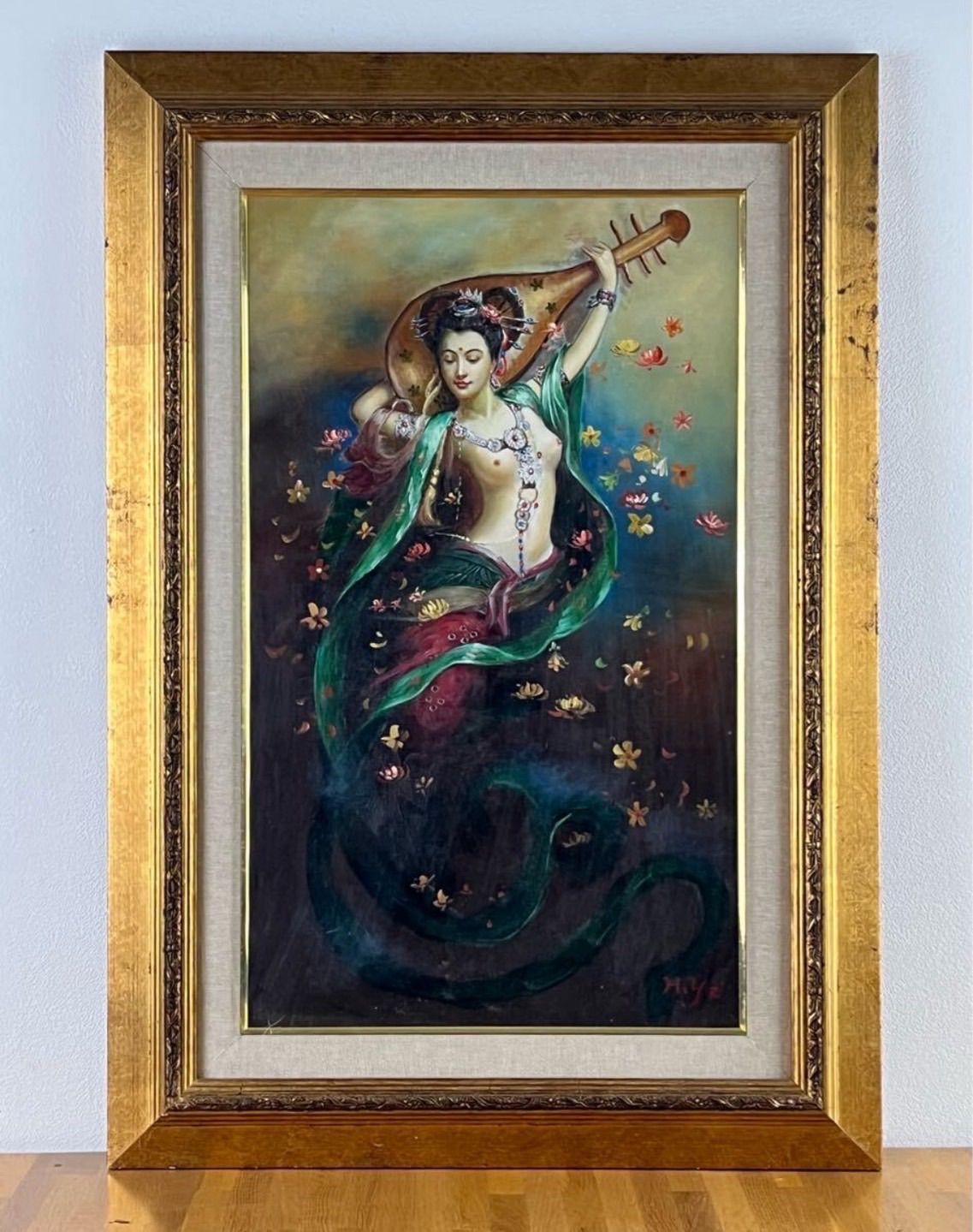 作者不詳 油彩 12号 大作 裸婦 美人画 中国画家 写実 リアリズム 細密