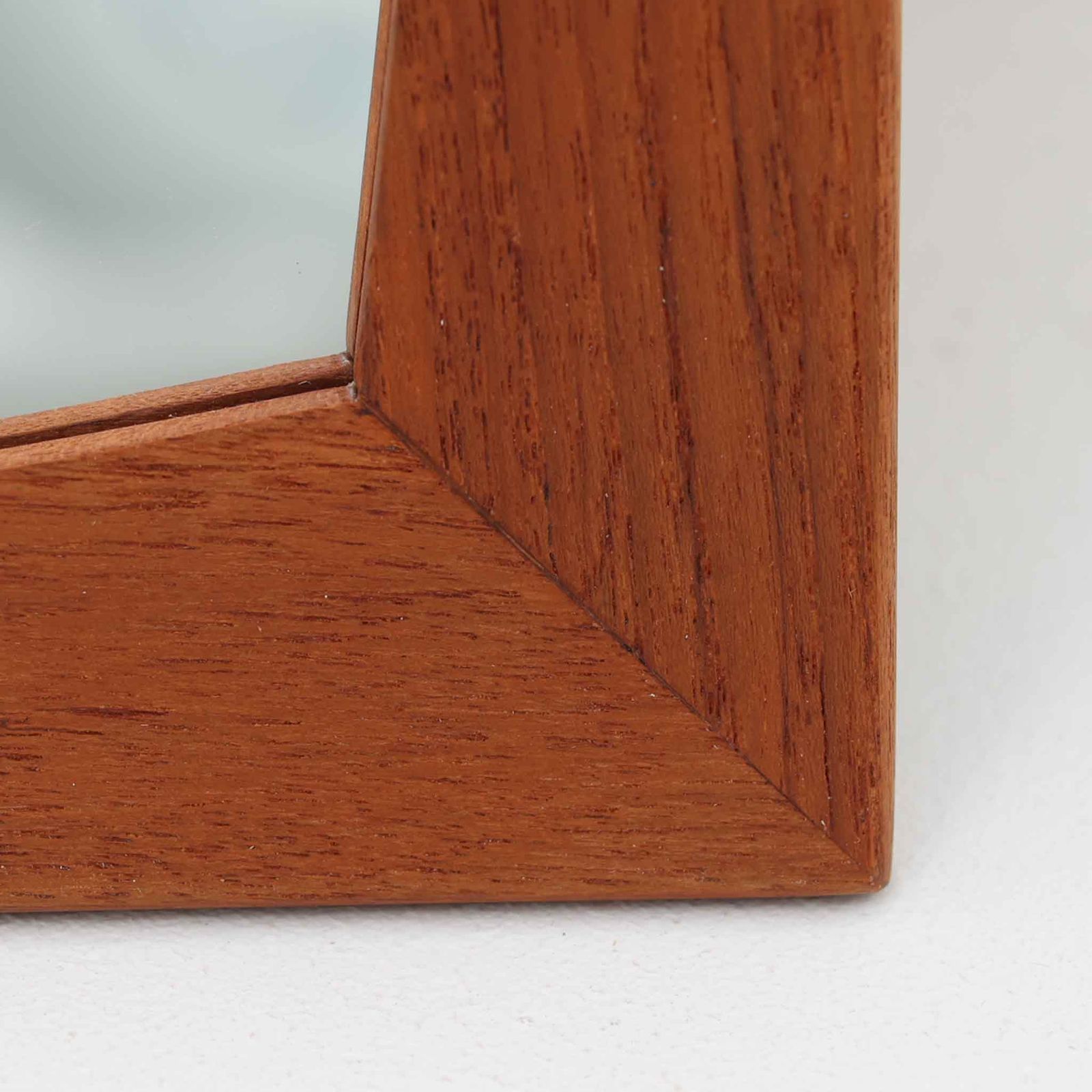 壁掛け/立掛けミラー チーク材 高さ62cm デンマーク製 北欧ビンテージ