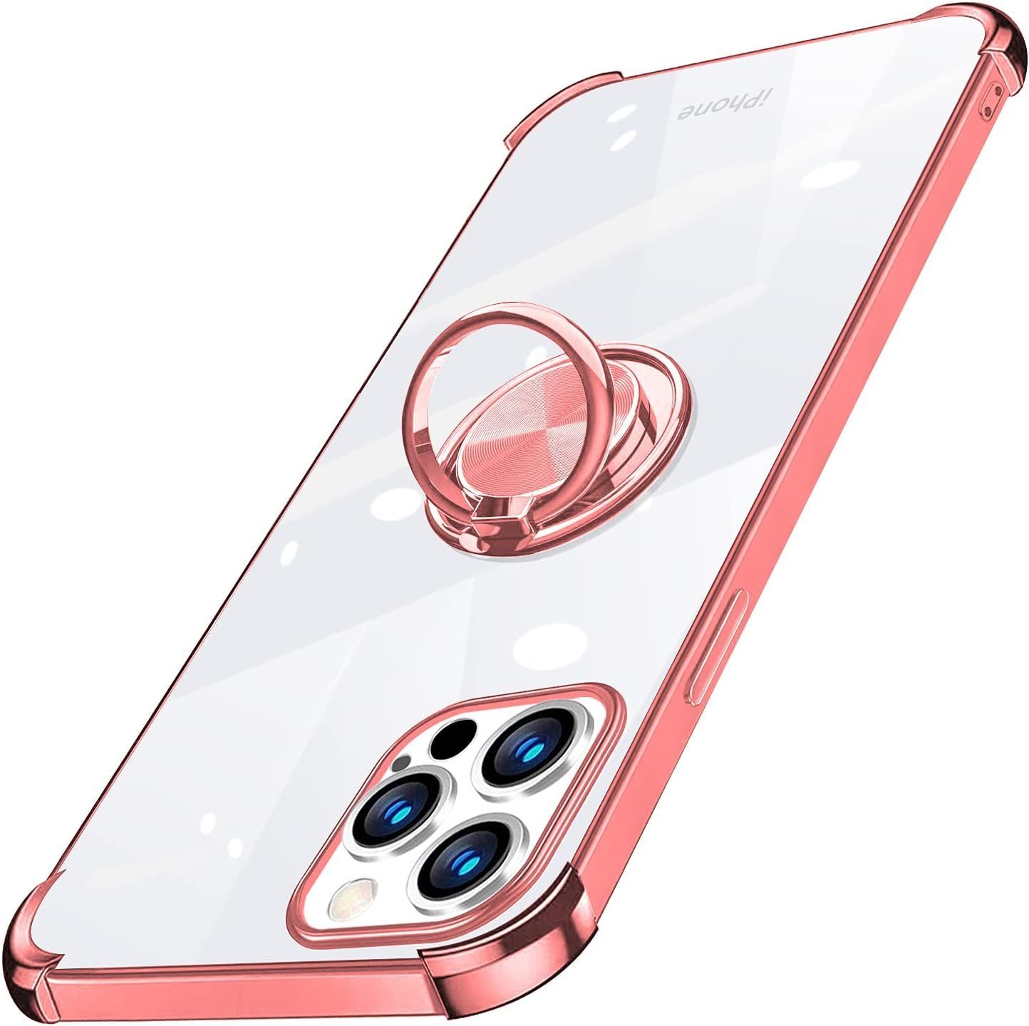 iPhone 13 Pro 用ケース クリア リング付き TPU バンパー ド メッキ