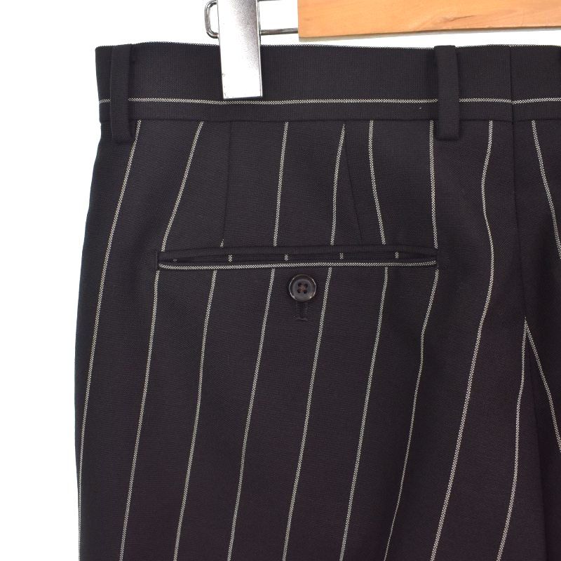 ワコマリア グレー ストライプダブルプリーツ スラックス ワコマリア グレー ストライプダブルプリーツ スラックス