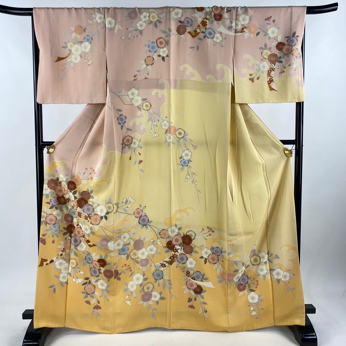 訪問着 身丈166cm 裄丈68.5cm L 袷 千總 落款 八重桜 熨斗 金糸
