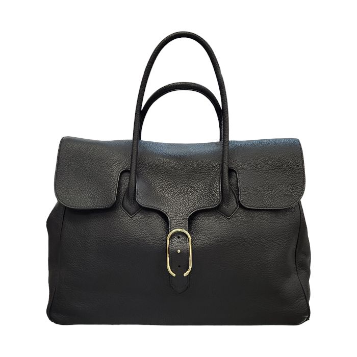 Cisei シセイ FLAP TOTE トートバッグ ユニセックス レザー 無地 フラップ LINDOS LEATHER ブラック 0981 中古  T1 - メルカリ