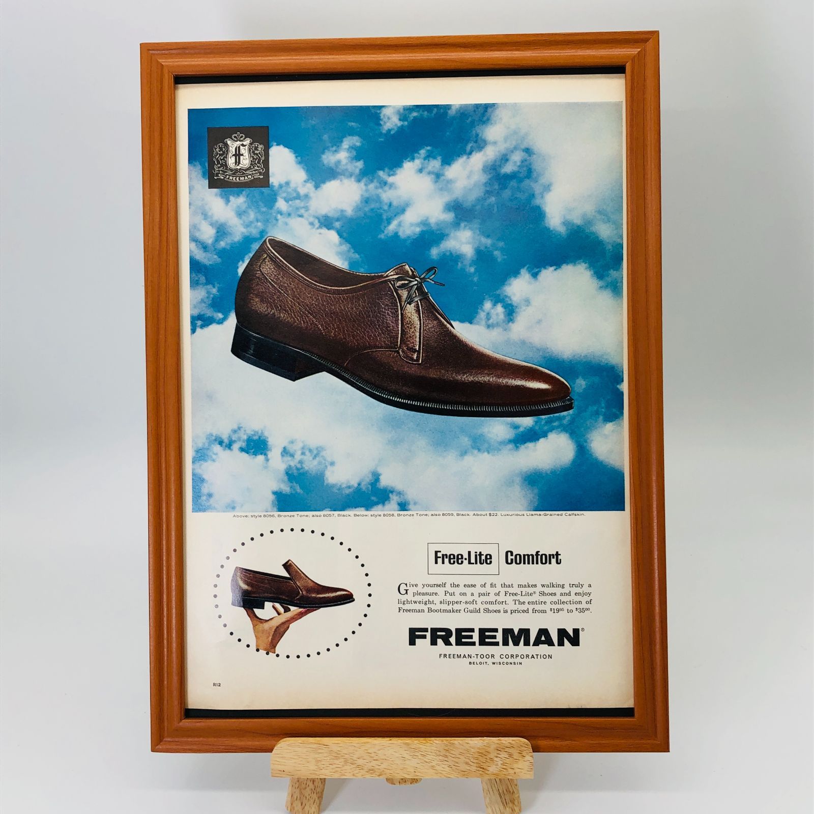 フリーマン 靴 』ビンテージ 広告 60年代 フレーム 付 ポスター 当時物 額付 LIFE 雑誌 アンティーク - メルカリ