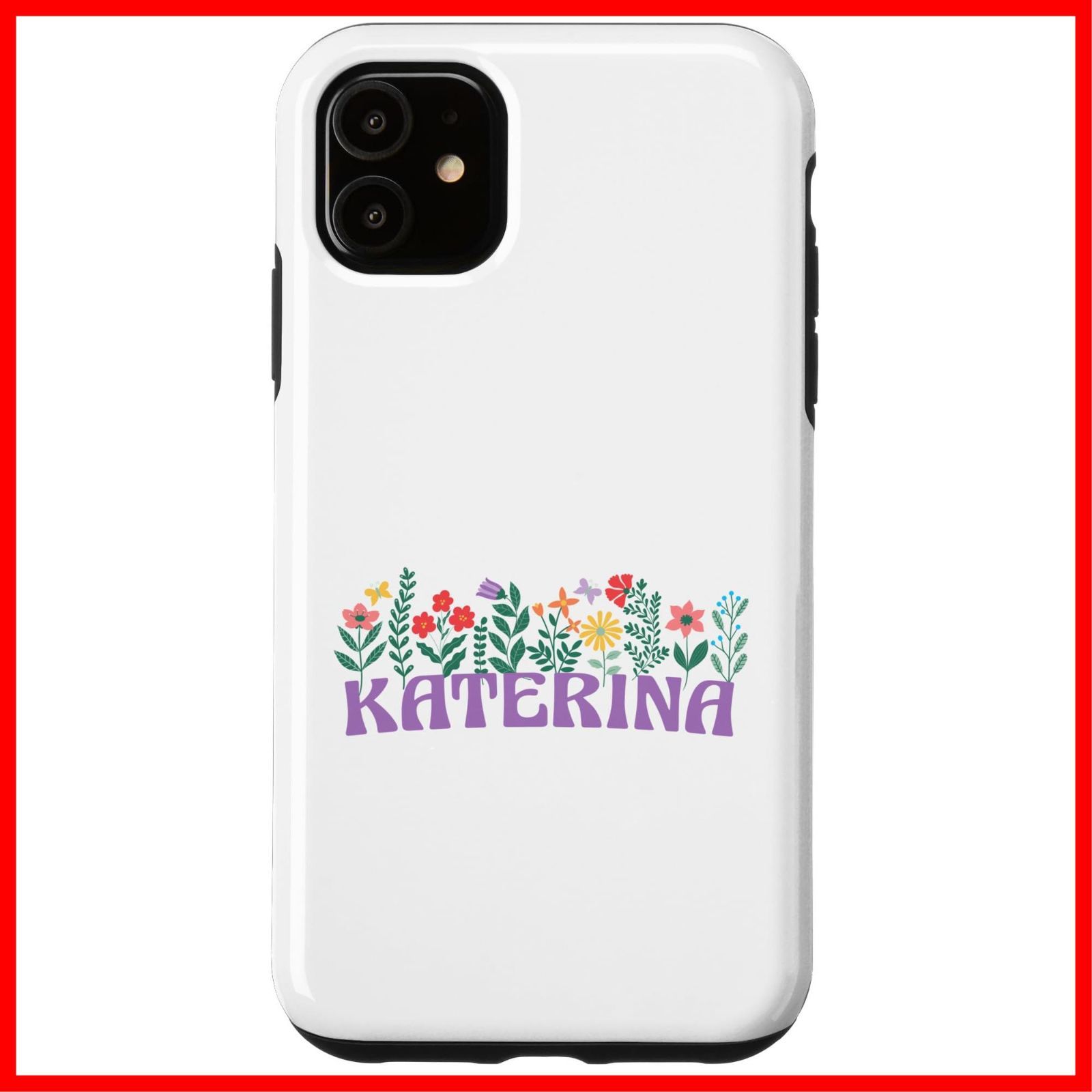 【在庫処分】花柄 KATERINA ワイルドフラワー ファーストネーム 母の日 11 レディース iPhone スマホケース