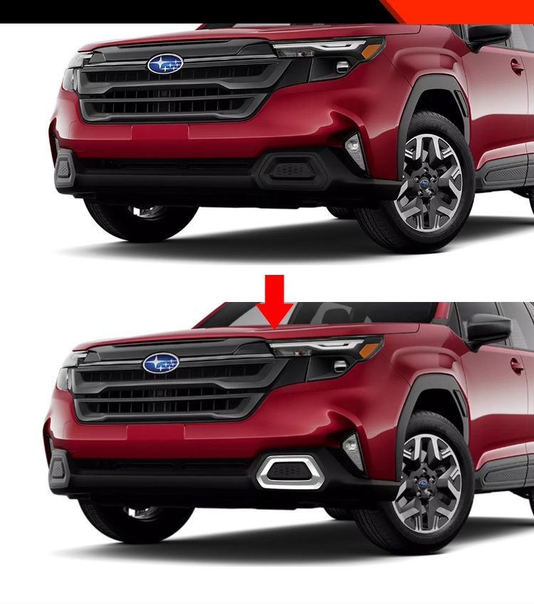 スバル 25年式 フォレスター SL系 フロントバンパー メッキ装飾ガード ABS製 2ピースセット