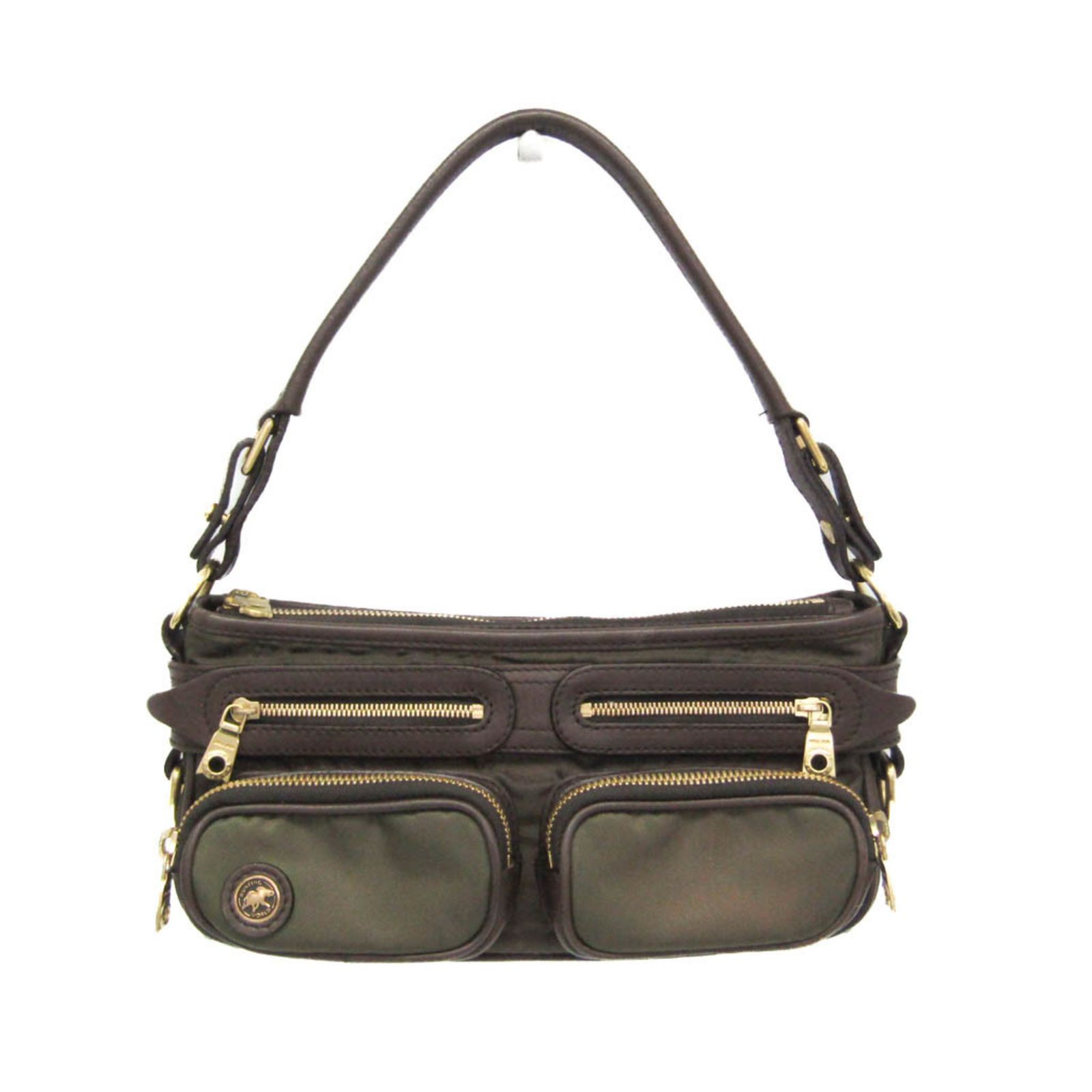 ハンティングワールド ワンショルダーバッグ レザー ナイロン ロゴ金具