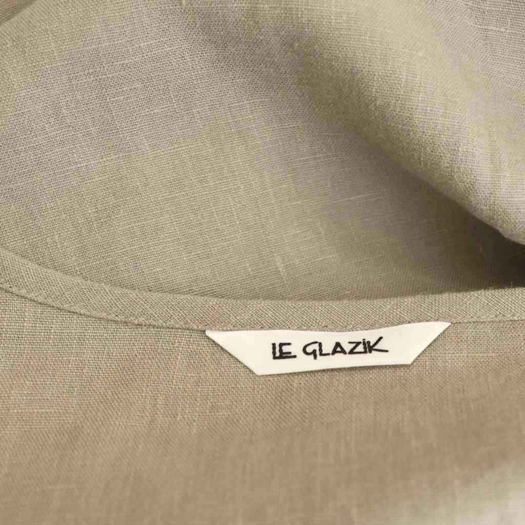 ルグラジック ノーカラー ジャケット 無地 シンプル リネン100% LE GLAZIK（ルグラジック）の「LE GLAZIK | リネンノーカラー