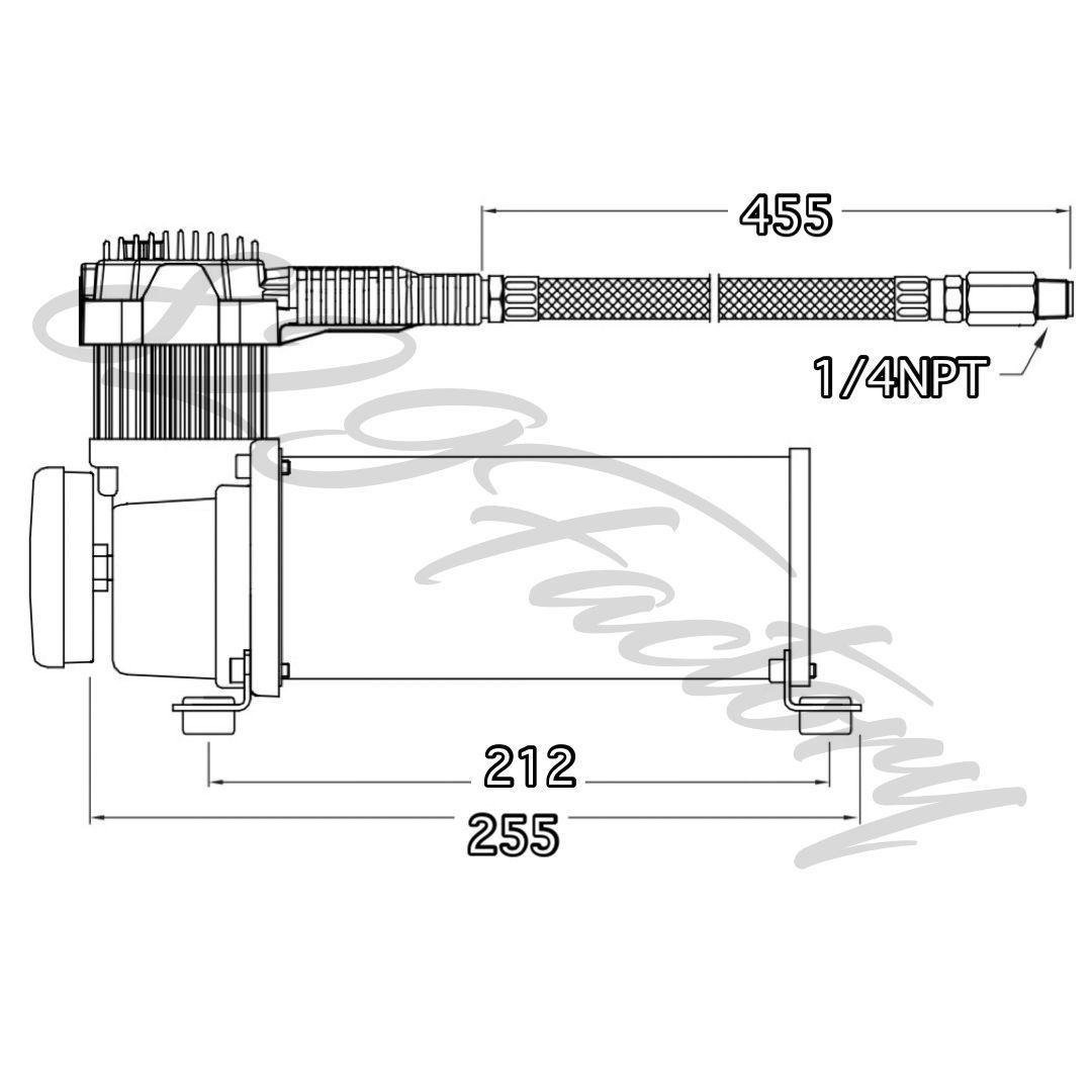 コンプレッサー AC444 クロームメッキ NPT 1/4 標準出力 エアサス コンプレッサー 444C PRO クロームメッキ シルバー 高出力タイプ 高
