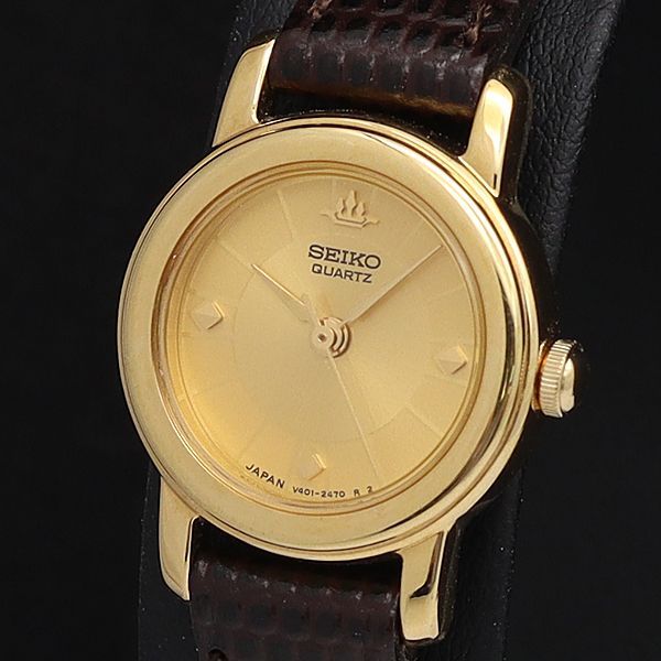 極美品◎SEIKOセイコーラウンドケース型 全アラビアレディース腕時計ゴールド ALBA（SEIKO） SEIKO セイコー ALBA アルバ クォーツ レディース