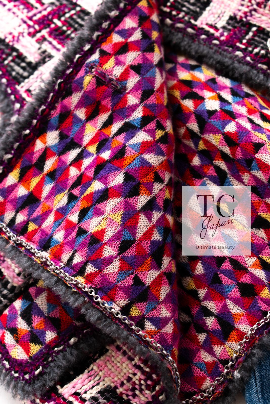 シャネル ジャケット CHANEL パープル マルチカラー ミックス