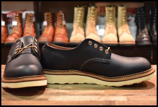 レッドウィング 8002 オックスフォード 黒 ブラッククローム redwing 9.5D 箱付 未使用 15年】レッドウィング 8002 オックスフォード