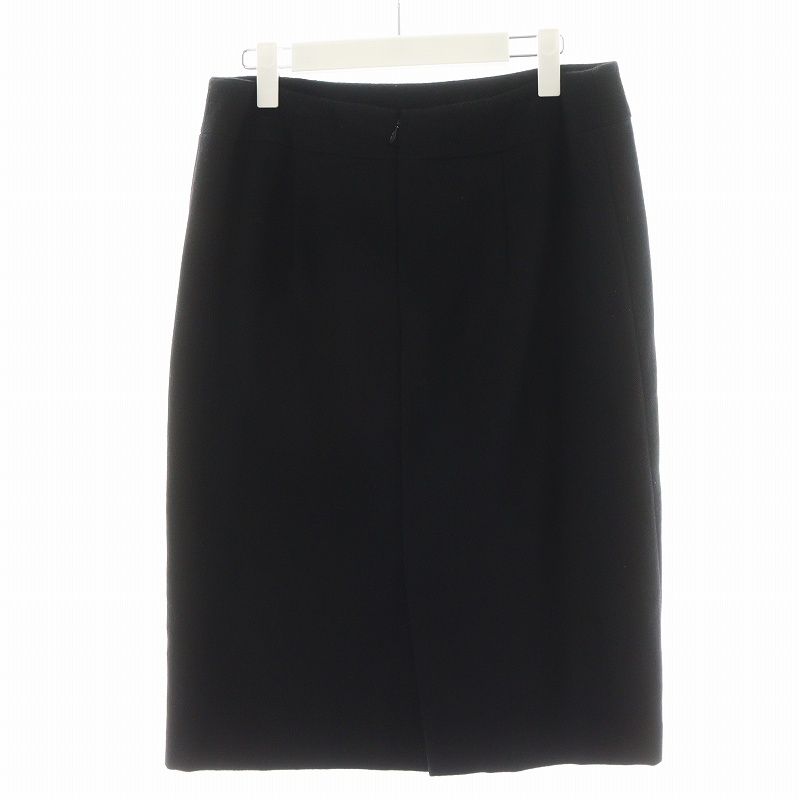 レオナール LEONARD FASHION タイトスカート ひざ丈 カシミヤ 73-97 黒