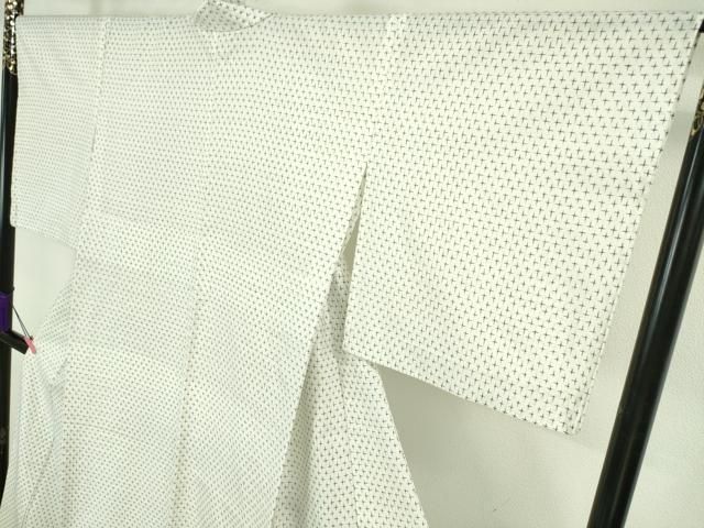 平和屋本店□希少 山藍 山村省二 久留米絣 単衣 綿 白絣 たとう紙付き