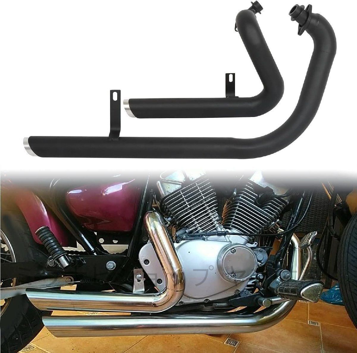 送料無料 オートバイヤマハビラーゴ 250 XV125 125 XV 125 XV250 フルマフラー排気システムパイプ サイレンサーステンレス アクセサリ