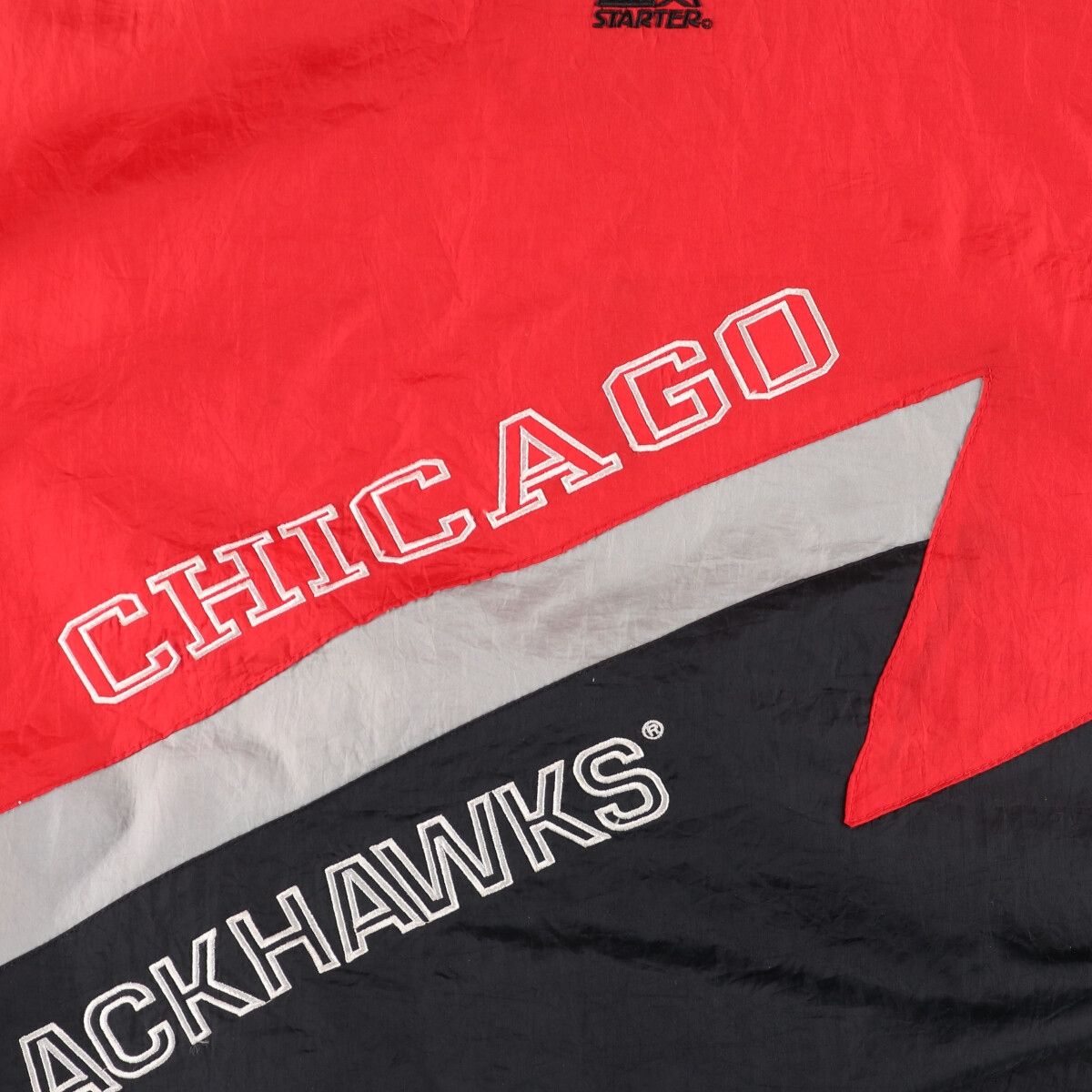 古着 90年代 スターター Starter NHL CHICAGO BLACKHAWKS シカゴブラックホークス ナイロンジャケット メンズXL  ヴィンテージ/eaa408062