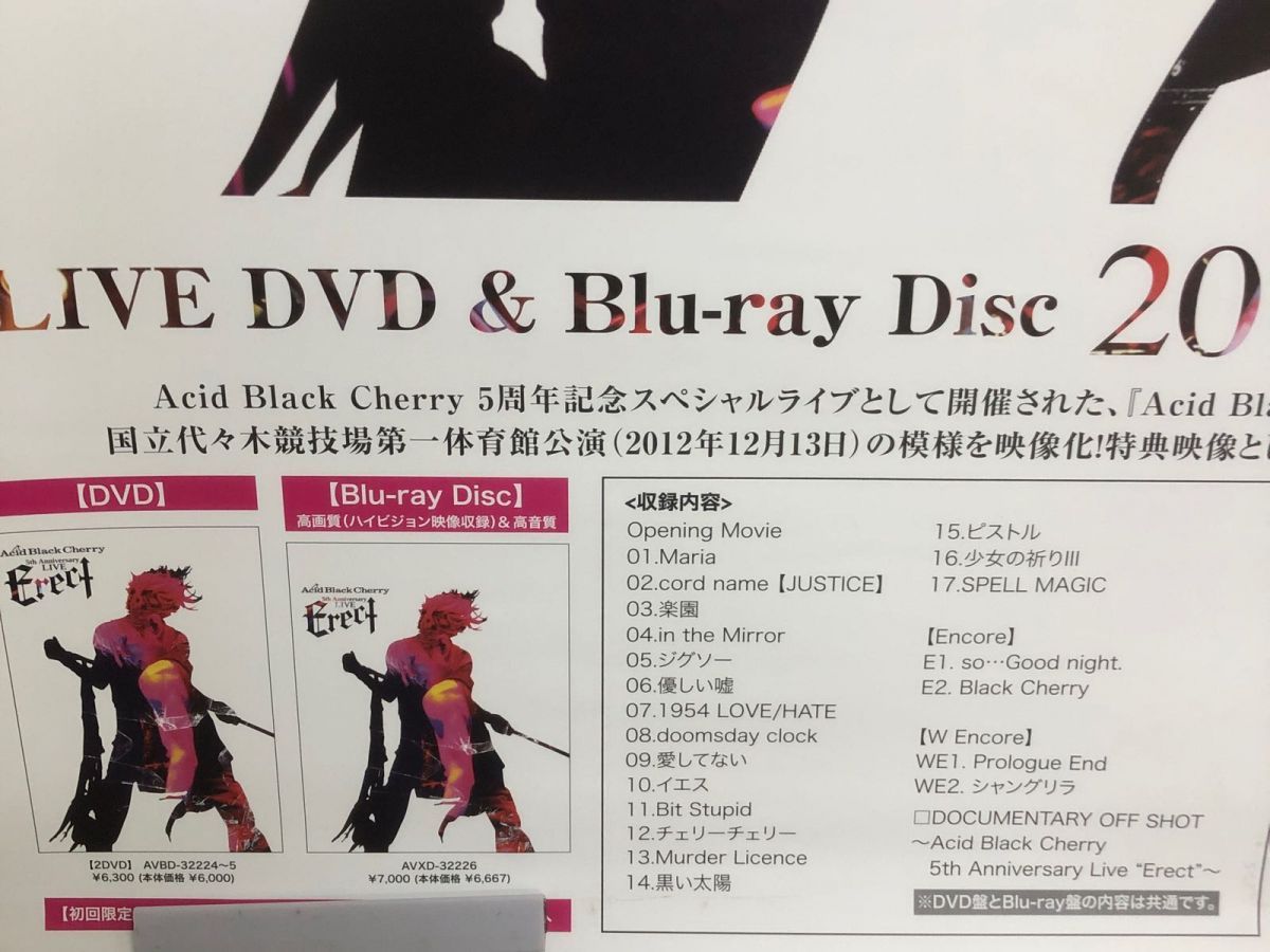 3-◇ポスター Acid Black Cherry 5th Anniversary Live Erect ABC yasu