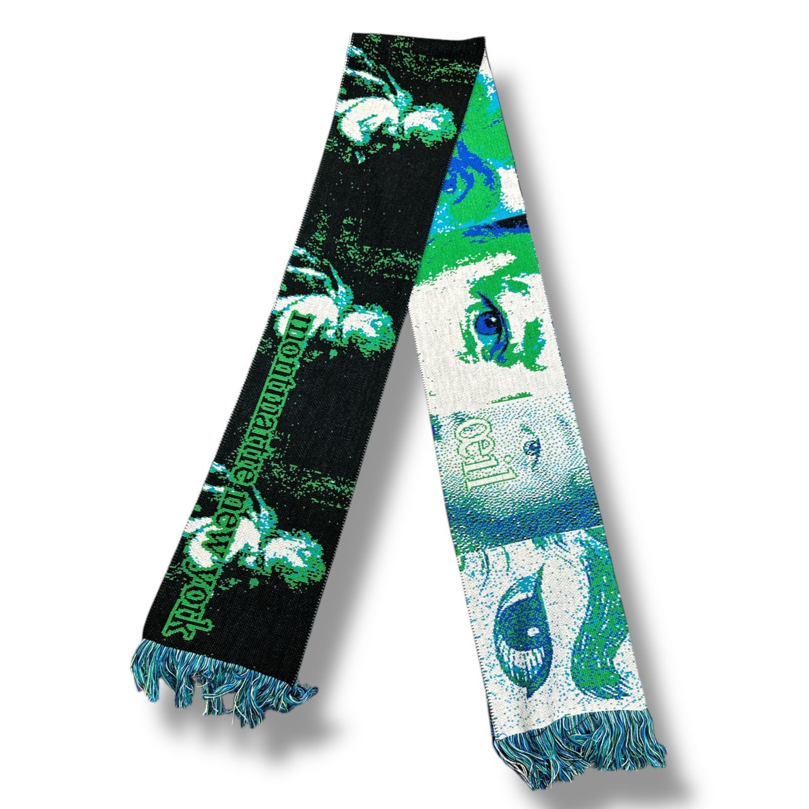 参考上代26400円 未使用品 Montmartre New York Blue oeil scarf