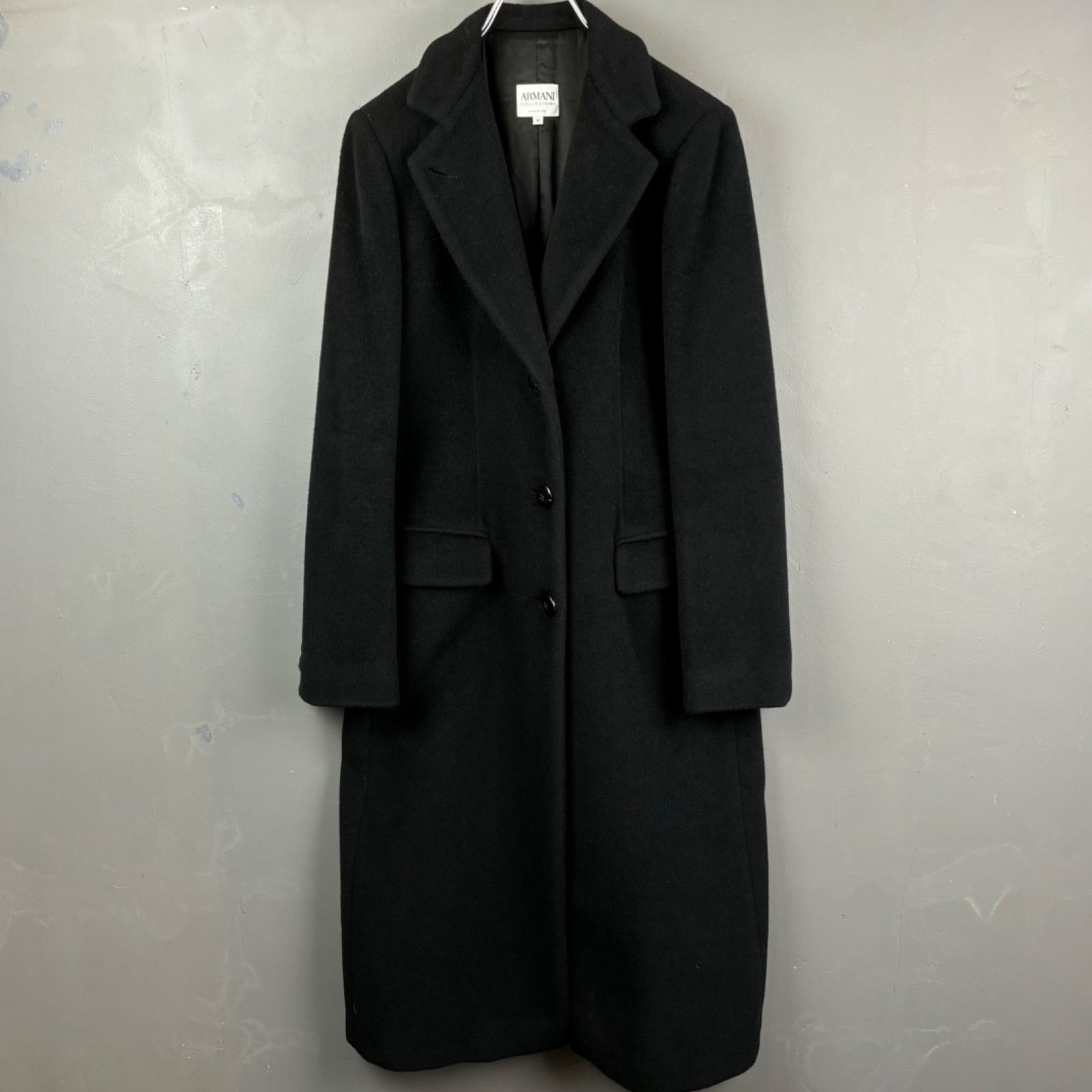 【極美品】ARMANI COLLEZIONI ステンカラーコート アンゴラ混 極美品】ARMANI COLLEZIONI ステンカラーコート アンゴラ混