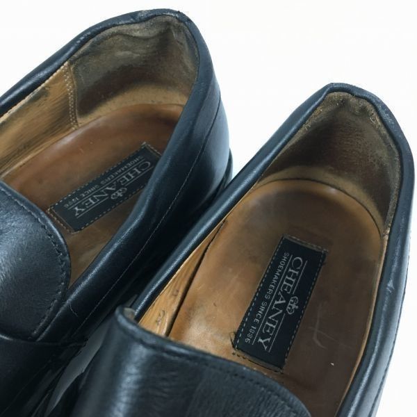 試着交換OK！CHEANEY/チーニー　Vintage タグ　size8　26.5程度　ローファー/ビジネスシューズ〈黒/BLACK/ブラック〉Vintage〕/men's 菅NO.WZA-427 試着交換OK！CHEANEY/チーニー Vintage タグ size8 26.5程度 コイン