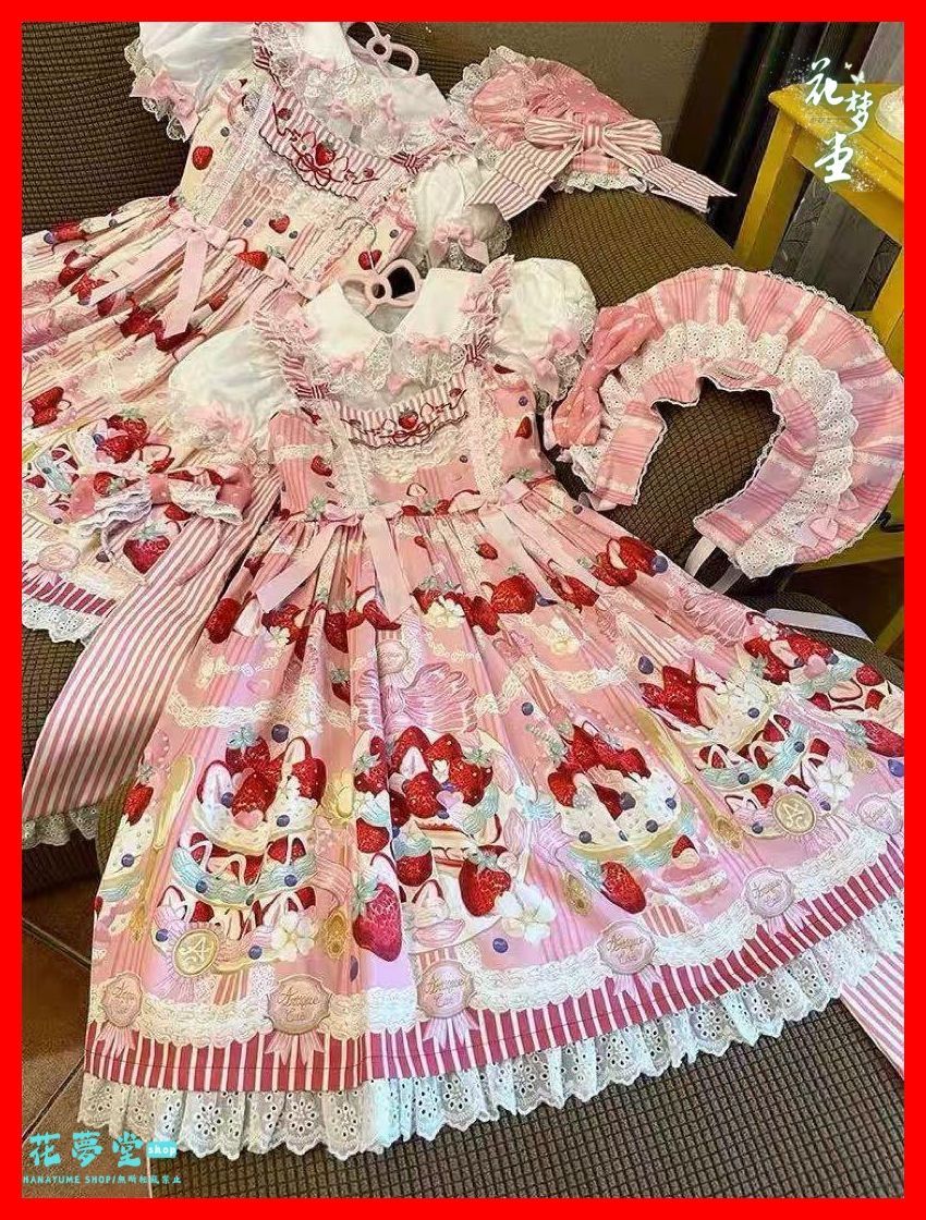 女子会やお出かけに最適♪ケーキ柄ロリータワンピース