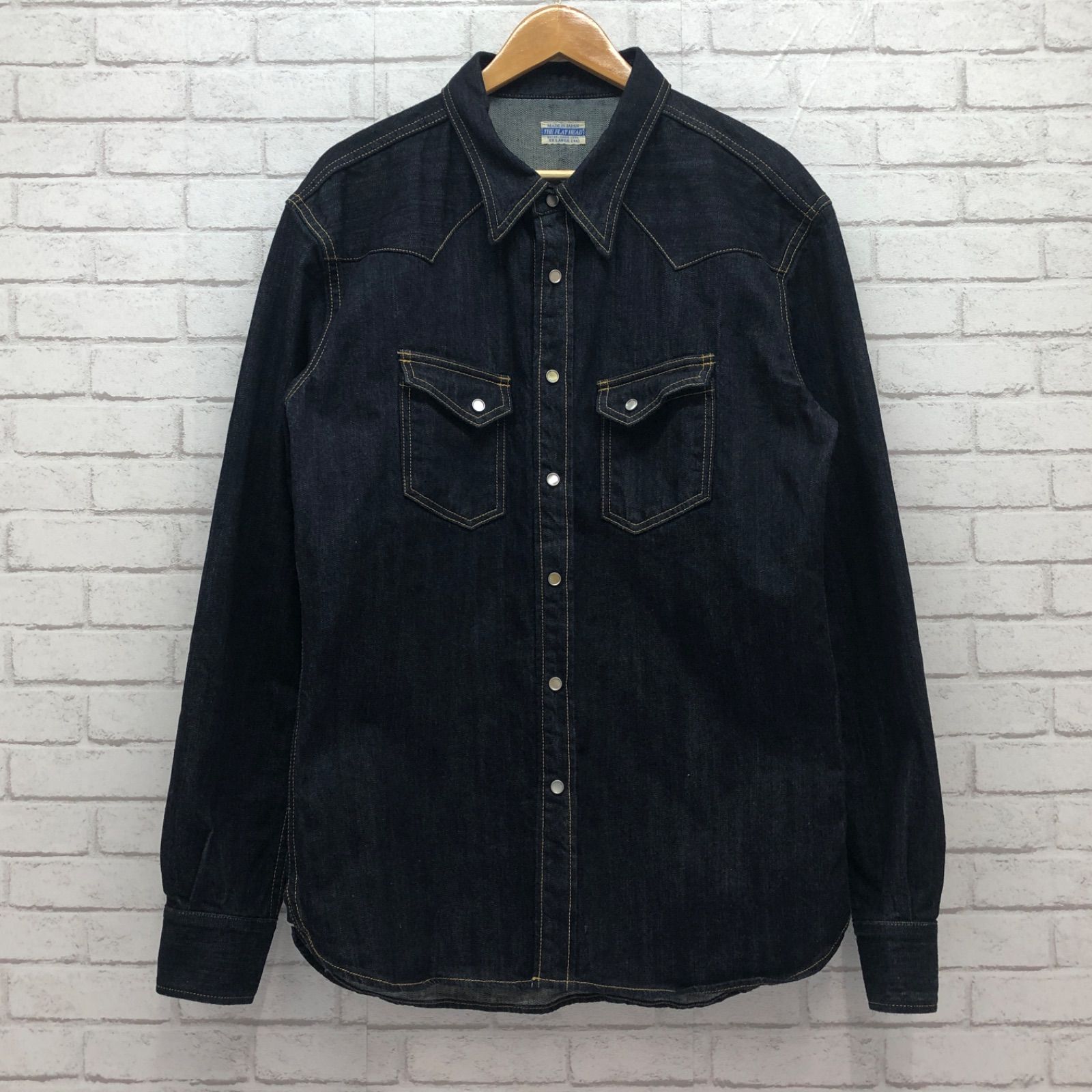 THE FLAT HEAD ザ フラットヘッド Denim Shirt デニム シャツ ウエスタン ランチ インディゴ 真紺 XL