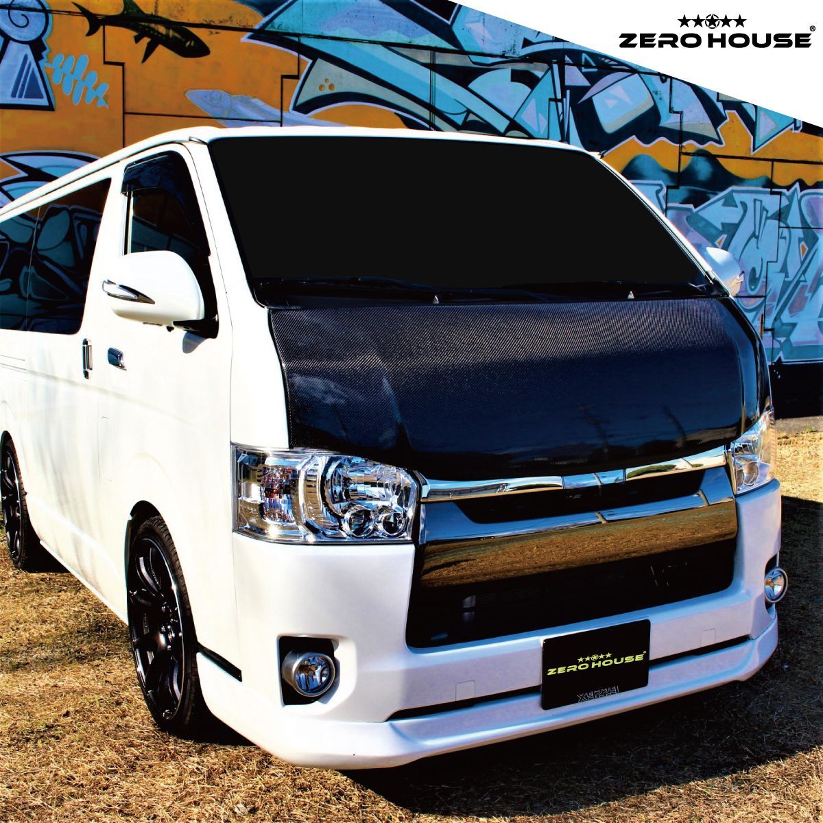 ハイエース ナロー カーボン ボンネット バッドフェイス ハイエース ボンネット バットフェイス カーボン製 ナロー車用
