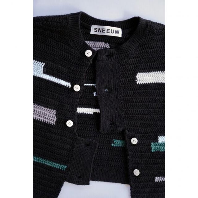 【SALE セール】sneeuw (スニュウ) | コンポジションカーディガン (black) | トップス カーディガン お洒落 SALE セール】sneeuw (スニュウ) | コンポジションカーディガン