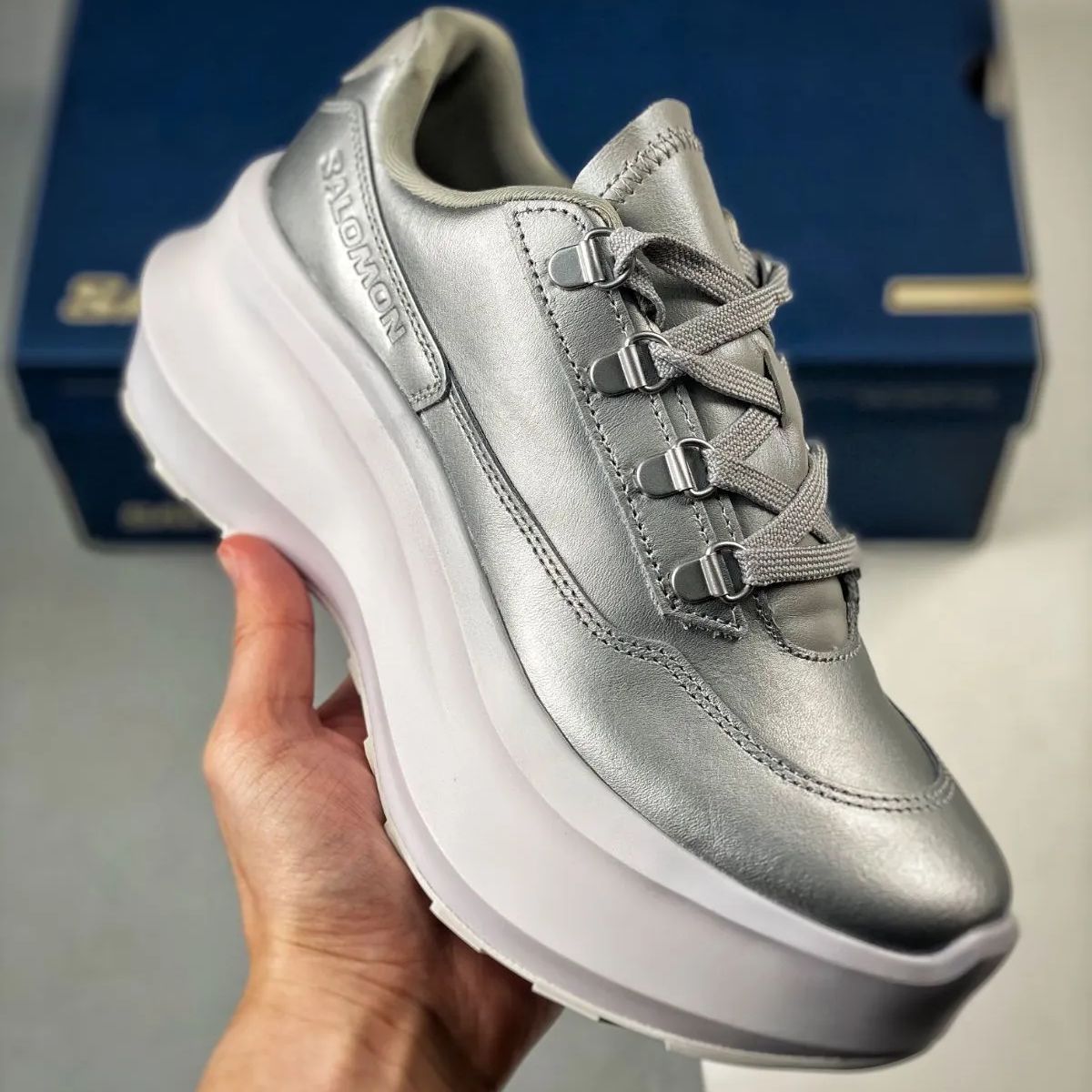 CDG x SALOMON レザーカジュアルシューズ スニーカー レディース 厚底  