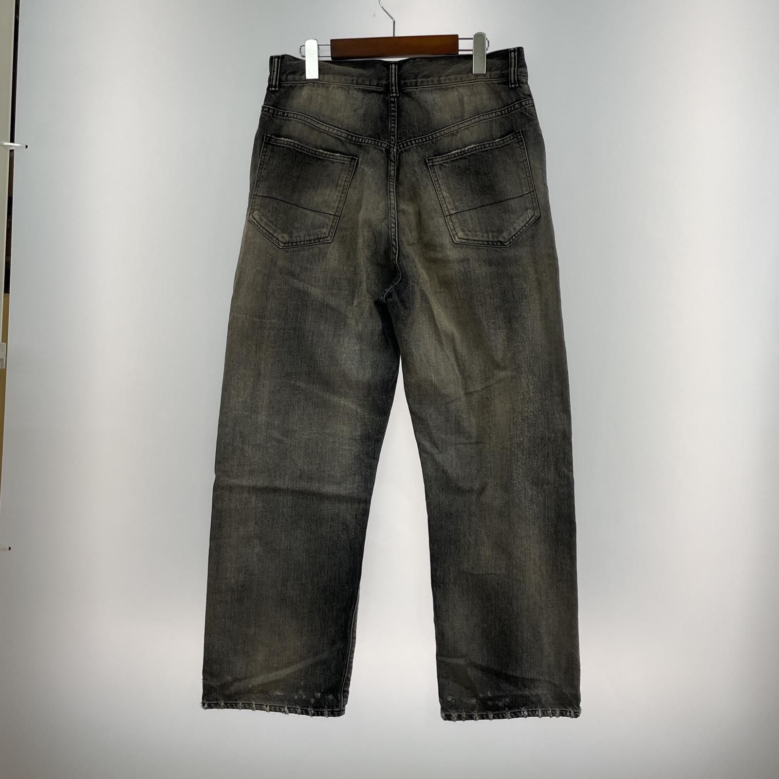 ANCELLM P/DAMAGE DENIM STRAIGHT 5P PANTS ANCELLM P/DAMAGE DENIM 