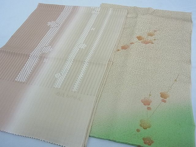 平和屋1□和装小物 上質な帯揚げ１０枚セット スワトウ刺繍 蔦の葉文