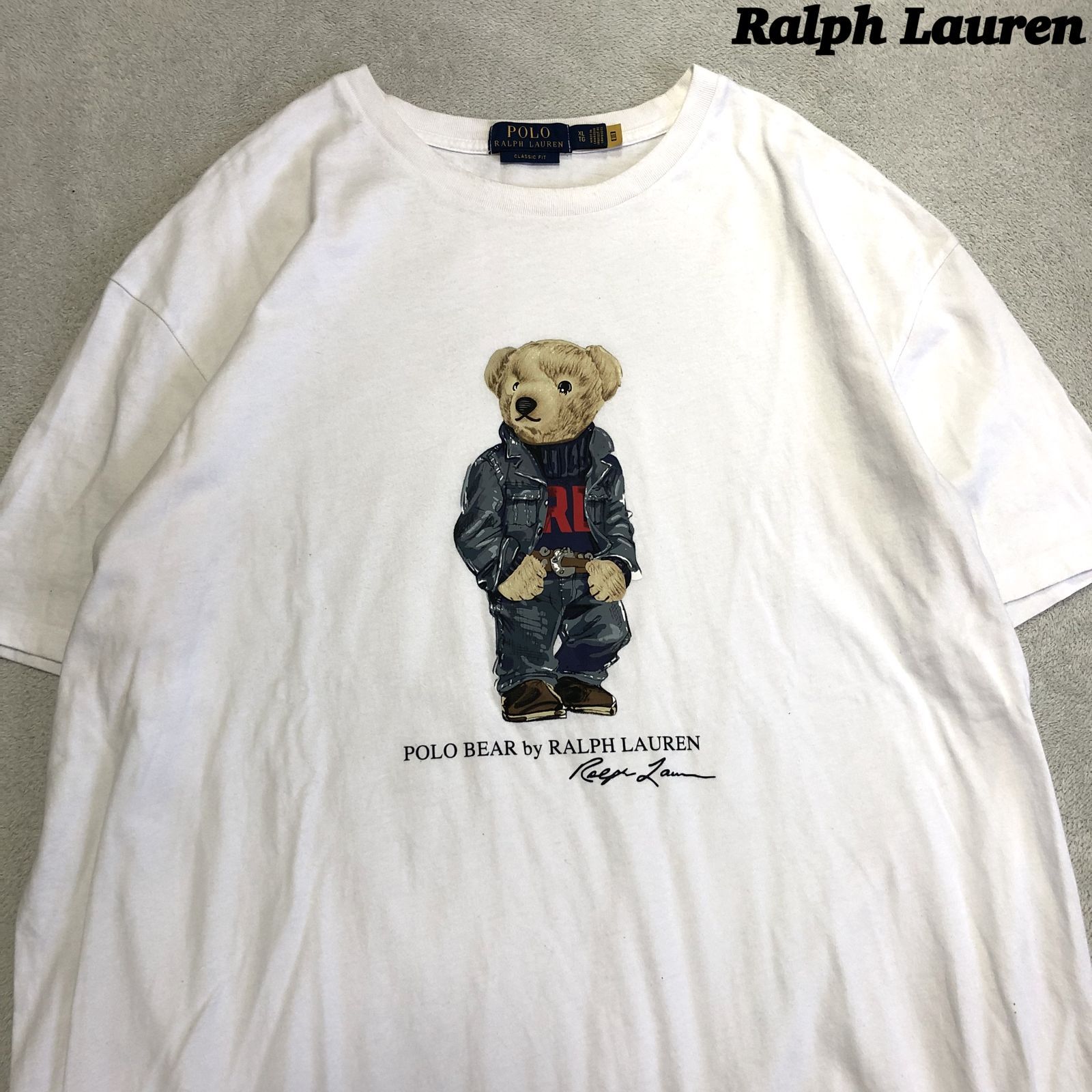 超人気ベア♡ラルフローレン　ポロベアTシャツカットソー　ホワイト　麦わらベア ポロ ラルフ ローレン POLO RALPH LAUREN ポロベア コットン