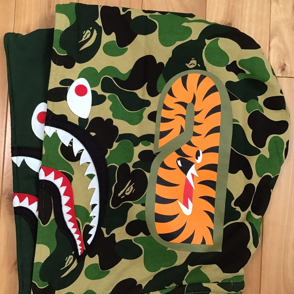 ☆2XL☆ ABC camo ダブル シャーク パーカー Double shark full zip hoodie a bathing ape  BAPE エイプ ベイプ ABCカモ green XXL - メルカリ