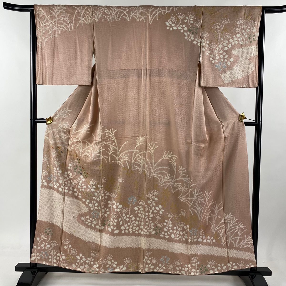 訪問着 身丈162.5cm 裄丈61.5cm S はぐる 袷 落款あり フクロウ 