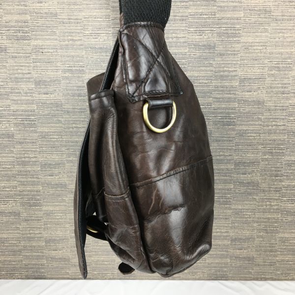 Jas M.B/ジャスエムビー　英国/イングランド　レザー　ショルダーバッグ　ダークブラウン/茶/BROWN〉bag〕菅NO.YB25-5 Jas M.B/ジャスエムビー 英国/イングランド レザー ショルダーバッグ