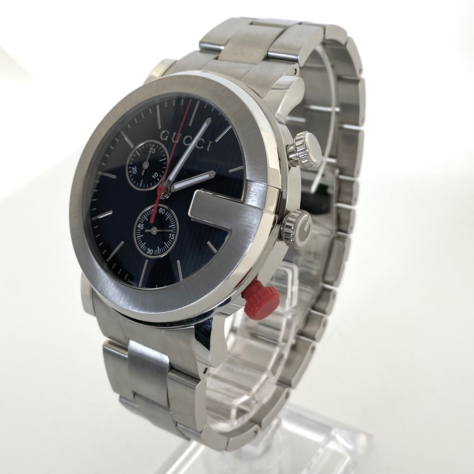 美品】グッチ GUCCI Gクロノ 101M YA101361 クォーツ 黒 スモール