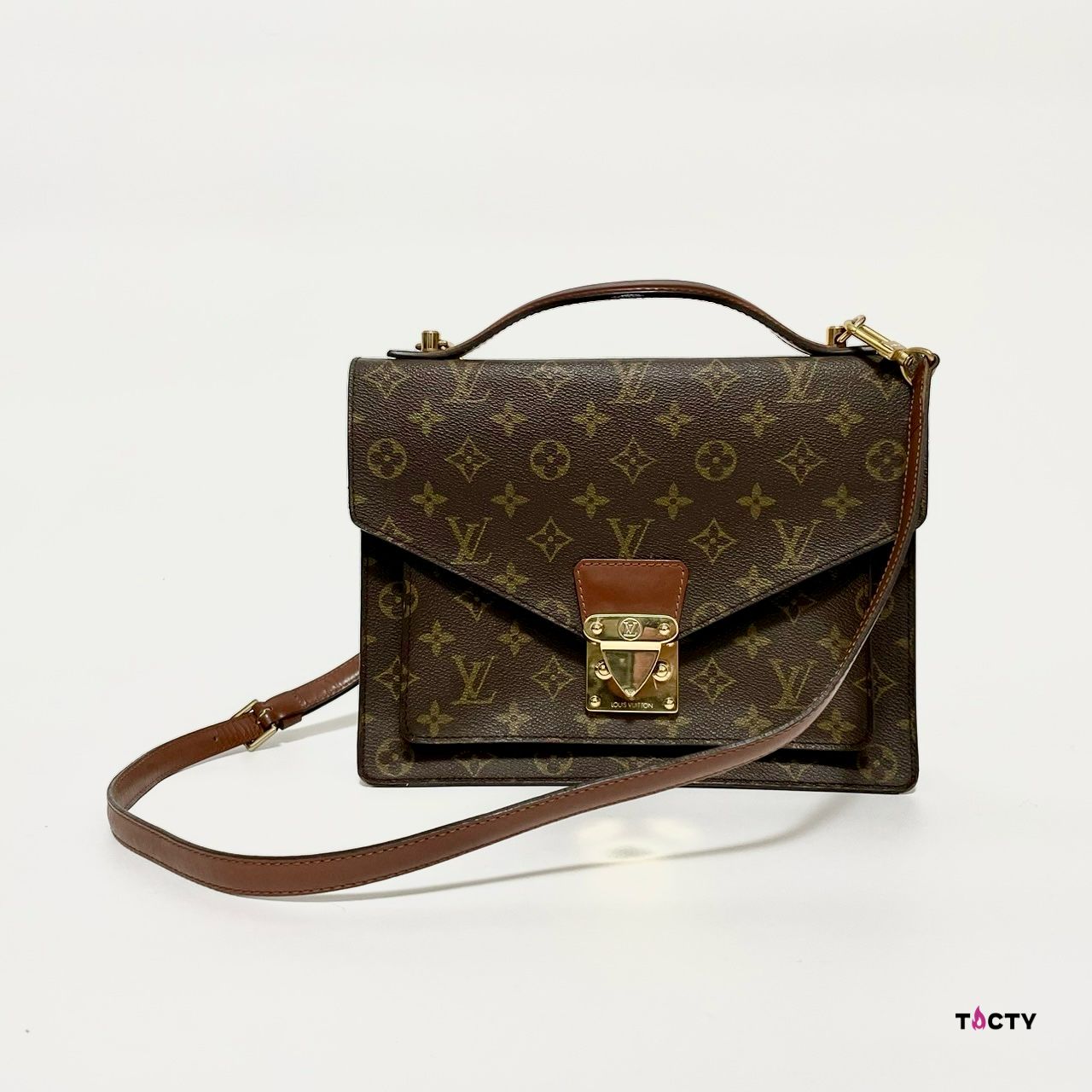 ルイヴィトン LOUIS VUITTON ルイ ヴィトン 2way バッグ モンソー 28 ブラウン ゴールド モノグラム M51185 ショルダー バッグ 極美品 - メルカリ