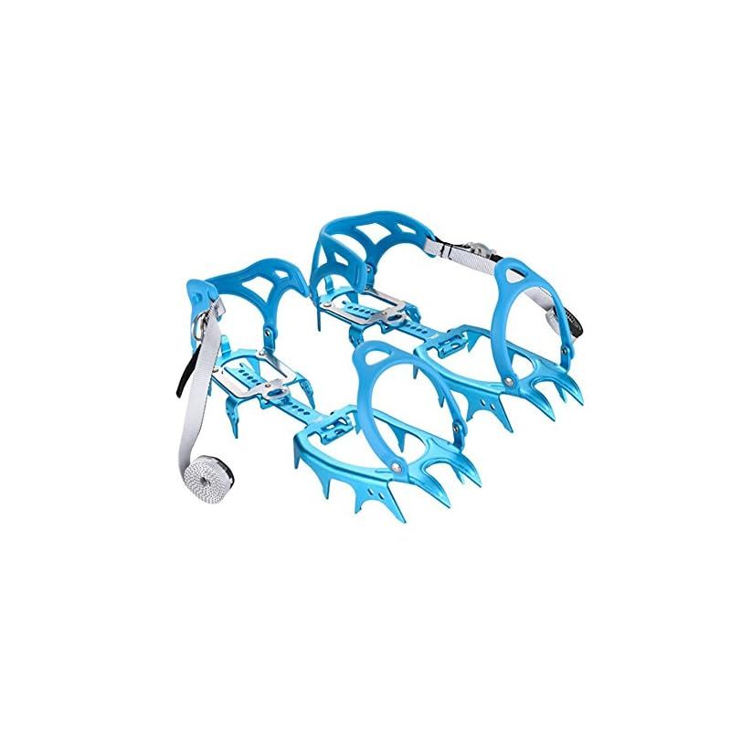 BRS アルミニウム合金 超軽量 14歯雪山アイゼン 氷氷グリッパー アイゼンクライミング ゴールデンー G en Blue