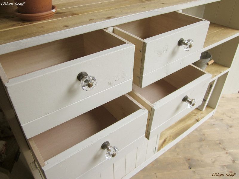 サイズオーダー可！○2扉2杯引出しカップボード○シャビー