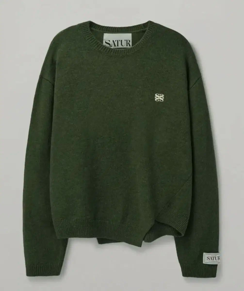 新品 SATUR(セター) ダブリン アシメントリー カシミア ブレンド ニット セーター オリーブ カーキ