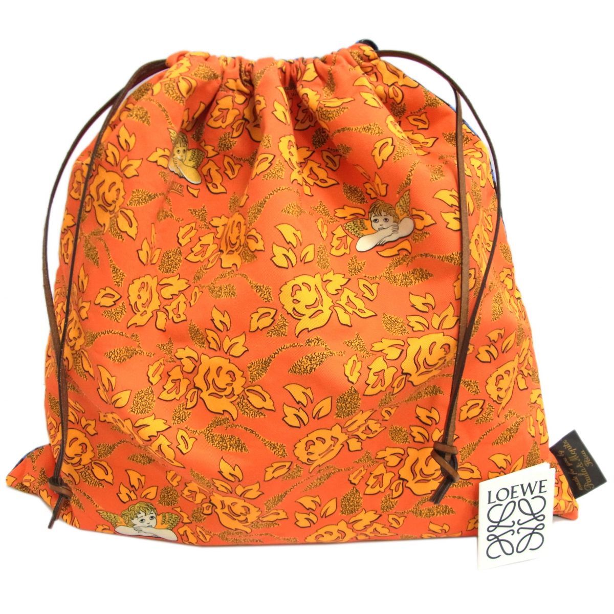 【美品】LOEWE パウラズイビザ エンジェル ラージドローストリングポーチ巾着 美品◇LOEWE ロエベ パウラズイビザコレクション パウラ ラージ