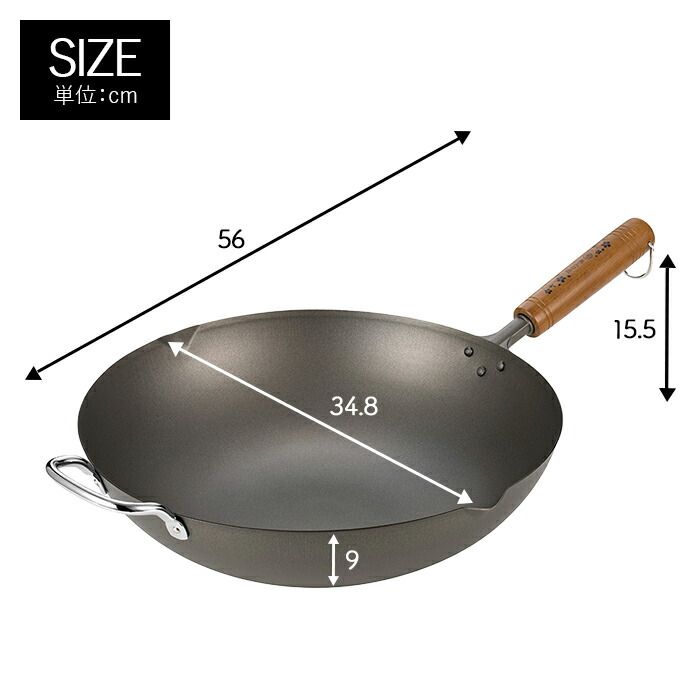  いため鍋 チタン 33 cm 両口付き ガスコンロ フライパン 軽い サビに強い 天然木 燕 家庭用 プロ ギフト 新生活 フライパン 鍋 グリル
