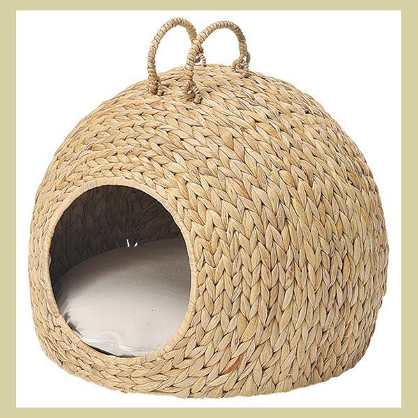 ウォーターヒヤシンス ２Ｐセット ペット バスケット かごハウス ナチュラル 小動物 キャリー バッグ かばん 小屋 籐風 犬猫 ペット ケージ 取っ手 持ち運び 家 安い リーズナブル 人気素材 天然素材