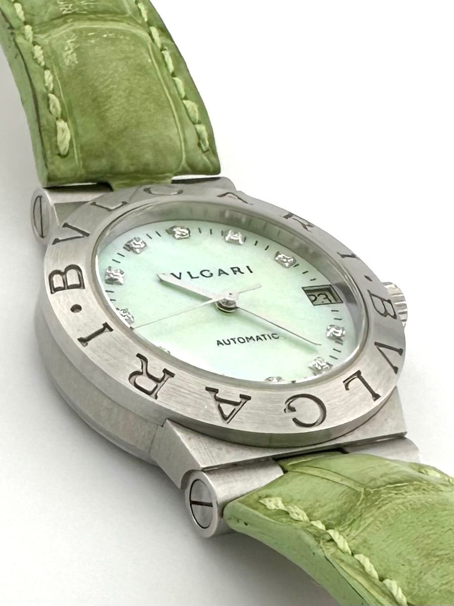 BVLGARI LCV29S ディアゴノ 11Pダイヤ シェル 自動巻き時計 ブルガリ