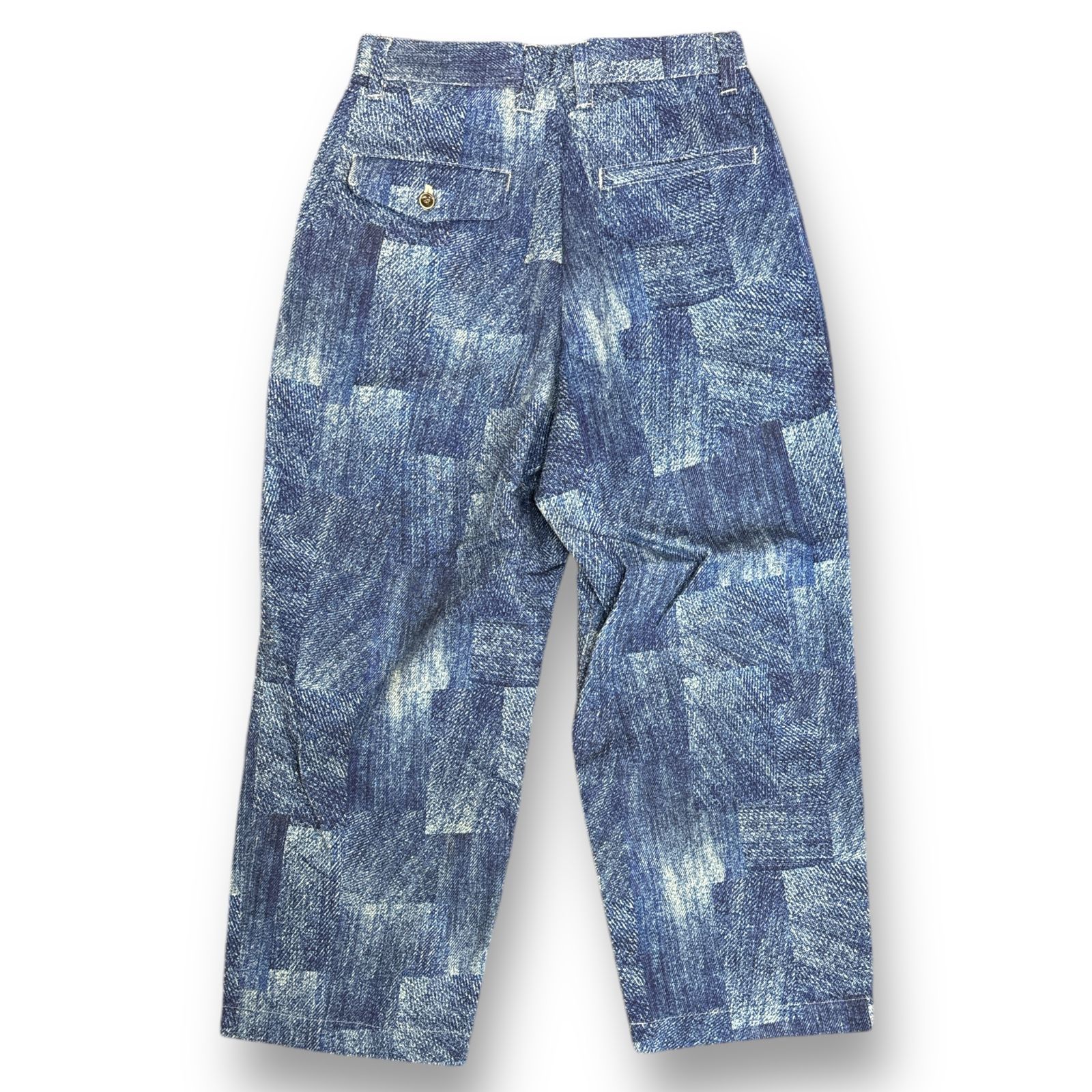 NEZU YOHINTEN フェイクデニムパンツ　M ブルー　日本製 NEZU YOHINTEN フェイクデニムパンツM ブルー日本製