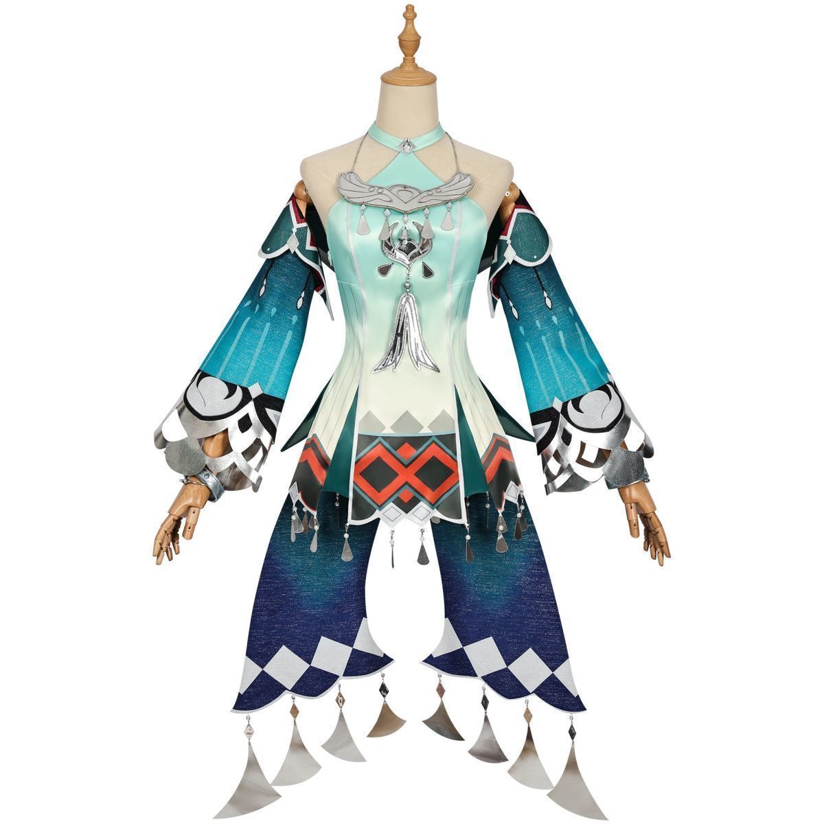 【即納フルセット】原神 春を編む翦玉 藍硯 ランヤン コスプレ衣装+ウィッグ+靴 新品未使用 原神「翦玉編春・藍硯」コスプレ衣装 豪華フルセット