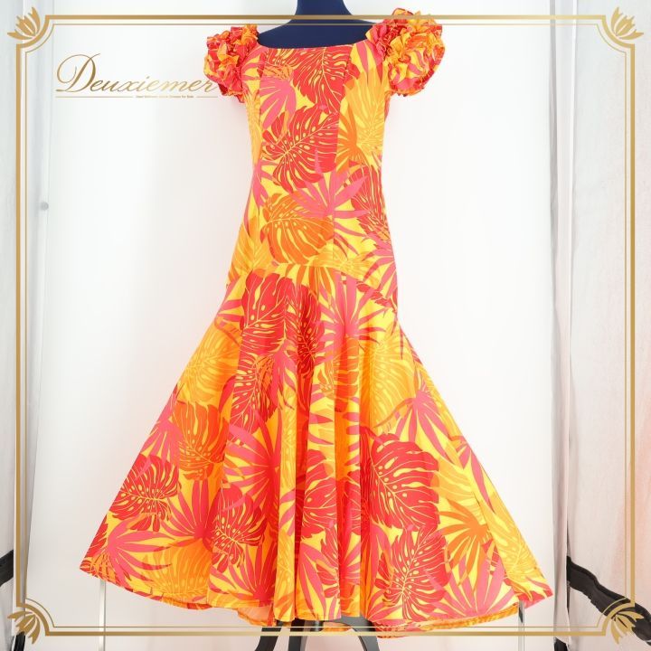 フラダンス 衣装 ワンピース ドレス イエロー系 CC Fashions フラ