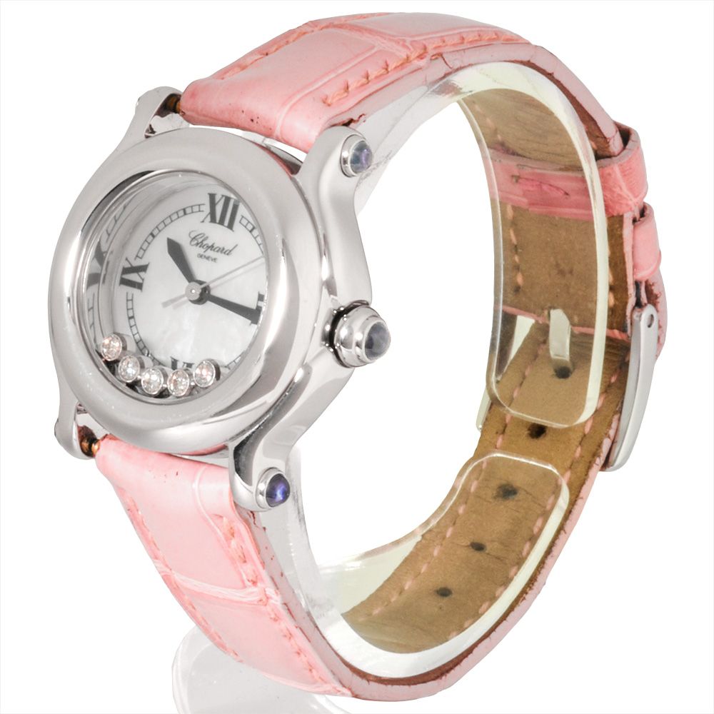 ショパール Chopard 27|8245 ハッピースポーツ 腕時計 シェル文字盤 SS 5Pダイヤ レディース